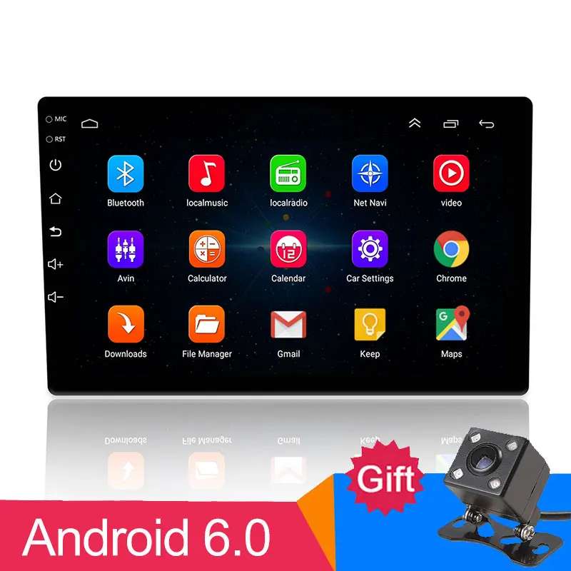 

10.1 inch 2din Android 6.0 Car Radio 1024x600 GPS Navigation Bluetooth wifi SWC FM AM touchscreen 1G+16G universal free cam