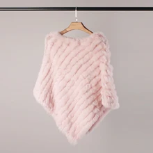 Женское весенне-осеннее вязаное пончо из натурального кроличьего меха, шарфы, натуральный кроличий мех, шаль из пашмины, треугольная накидка