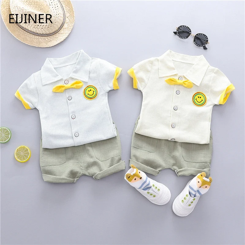 

Gentleman Baby Boys Girls Clothes Set Summer Striped Baby Boy Clothing Sets with Tie Cotton Kids Children Girls Clothes