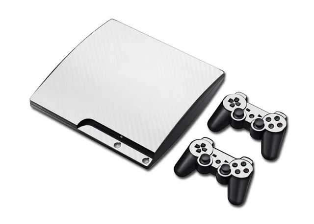 Best Offers Carbon Fiber Vinyl Skin Sticker For PS3 Slim Game Console with 2 Controllers Cover For PlayStation 3 Slim Gamepad Decal