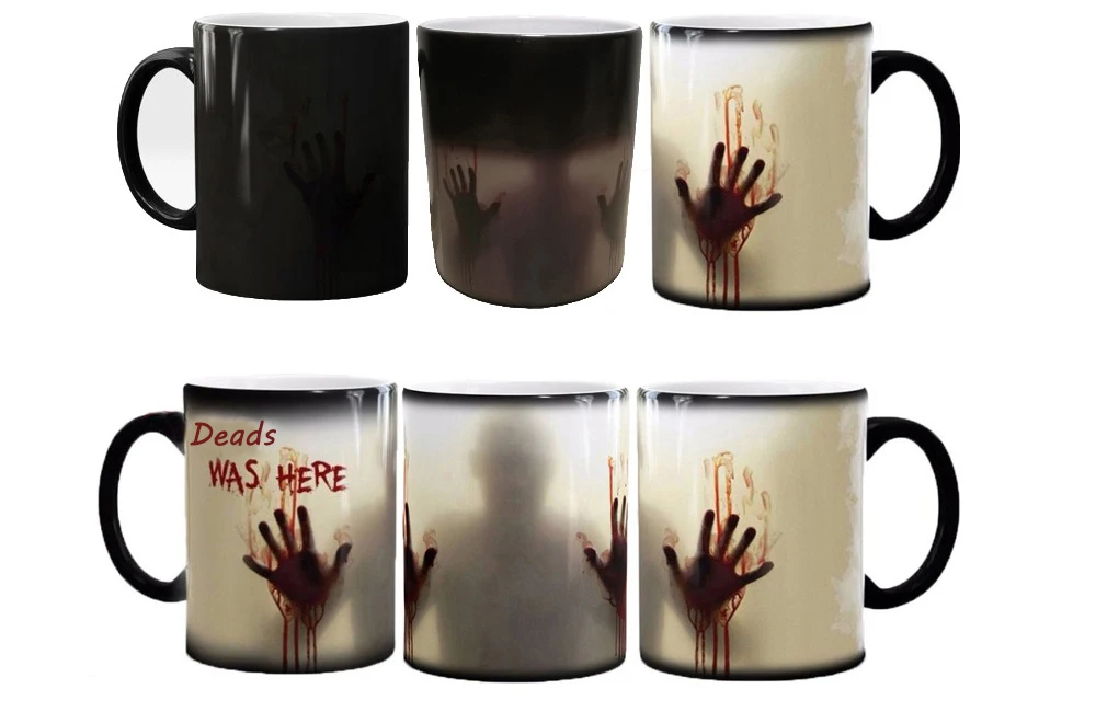 Buy the walking dead mugs Deads WAS HERE Zombie mugs morphing coffee mug