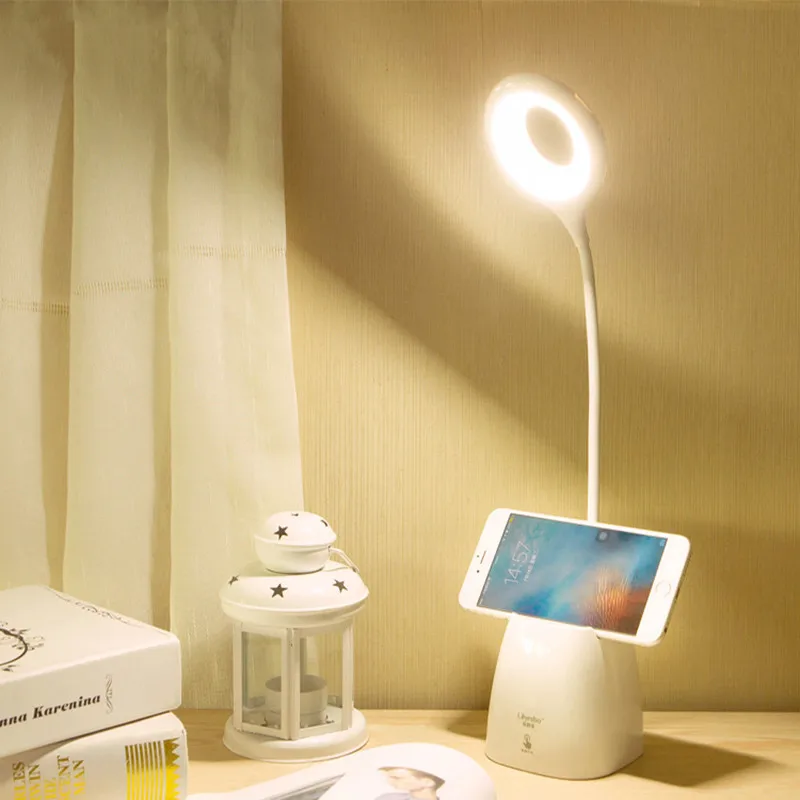 LED Настольная лампа USB затемнения зарядки три яркость сенсорного управления для