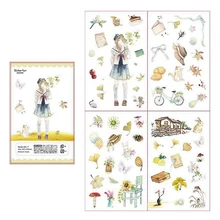 DOLLRYGA Stickers lote jouet enfant Children Autumn Cartoon Girl Gift knutselen kinderen Self-adhesive Children Sticker 4pcs/bag