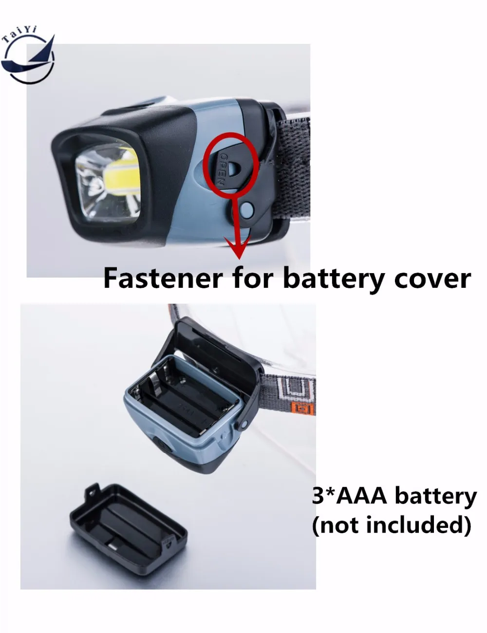 [Taiyi] COB Портативный мини Пластик налобный фонарь светодиодный фонарик для кемпинга, Бег, Пеший туризм, 3 режима Светодиодные Налобные