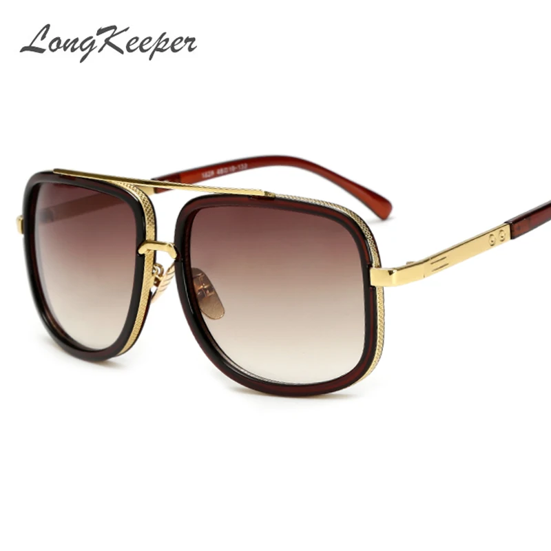 Longkeeper Quality Men Sunglasses Big Square Semi Rimless Da Longkeeper Quality Men Sunglasses Big Square Semi Rimless Da