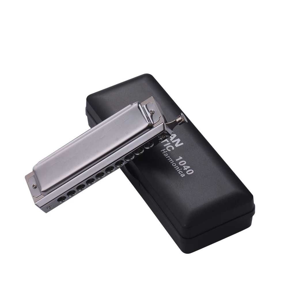 10 Holes Harmonica Chromatic C key Harmonica 10 Holes 40 Tones Mouth