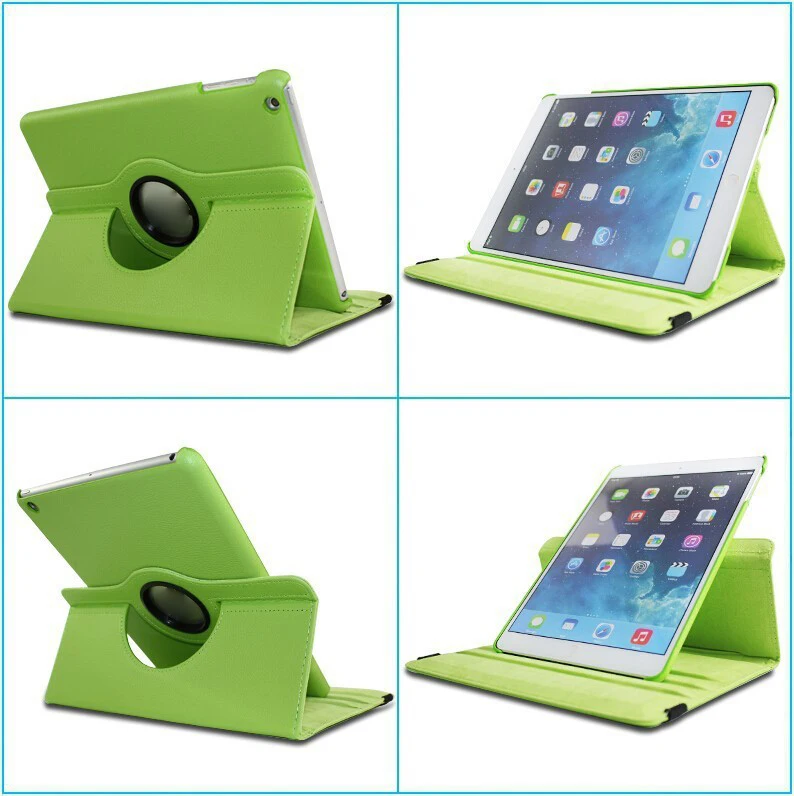 SZEGYCHX, Чехол для планшета iPad 9.7 дюймов новая модель / Air 1 / Air 2, флип чехол с углом вращения 360, искусственная кожа, смарт-чехол на стойке