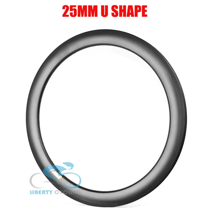 

DEERACE 1 pair of 55mm Deep 25mm Wide 700c Clincher Carbon Road Bike Bicycle Rims, U Shape