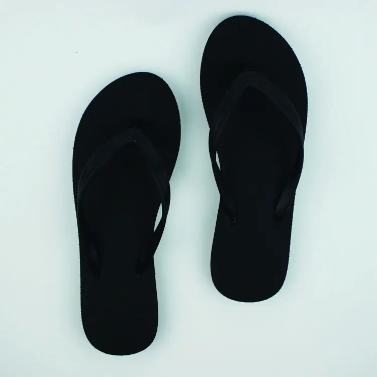 black rubber slippers