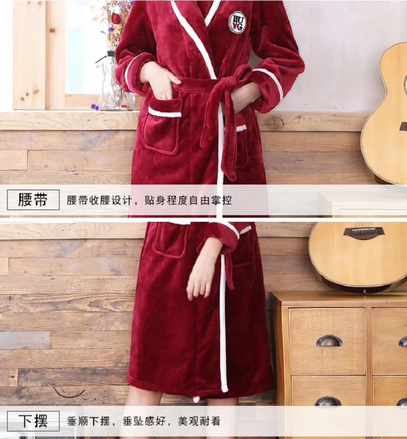 winter warm coral fleece bathrobe (3)