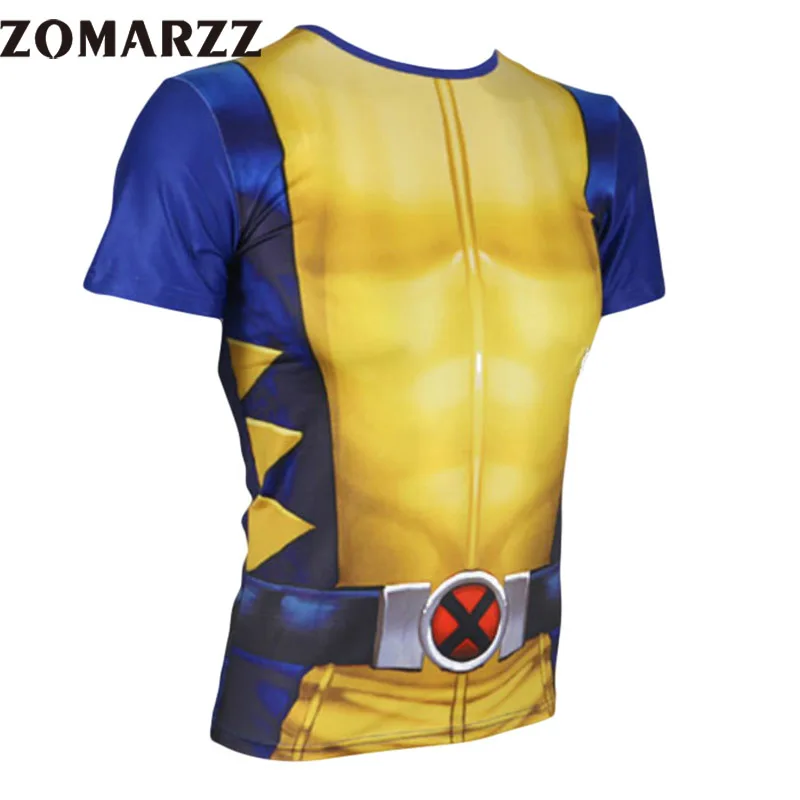 

Mens Short Sleeve 3D Printed T-shirt Cosplay Costume Compression Crossfit Jersey Fitness Tops