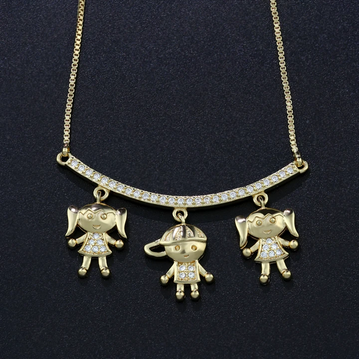 Newranos, ожерелье с подвеской «СемьЯ» для мальчиков и девочек, ожерелье с кубическим цирконием, ожерелье, подарок матери, женское модное ювелирное изделие, NWX001482