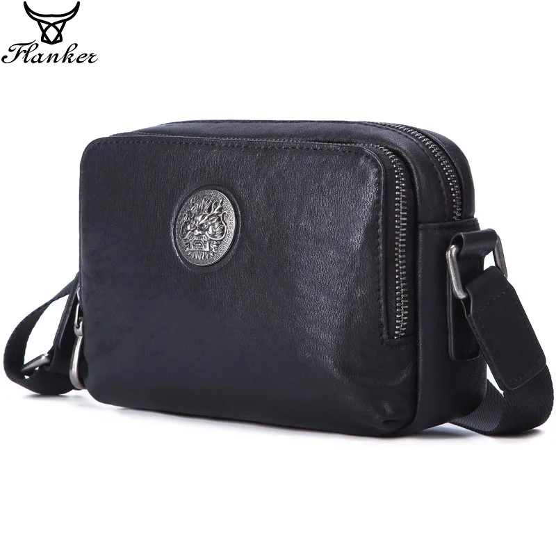 Bolsa do Mensageiro dos Homens do Flanker Multi-função de Couro Zíper do Mensageiro do Telefone Bolsa de Ombro Negócios à Prova Dwaterproof Água Bolsa Ocasional