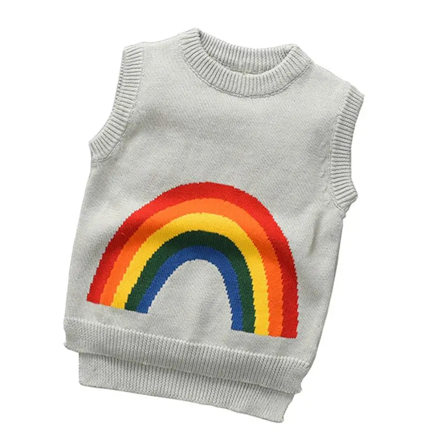 Baby Sweater 2017 Toddler Boys Girls Kids Rainbow Sweater Knit