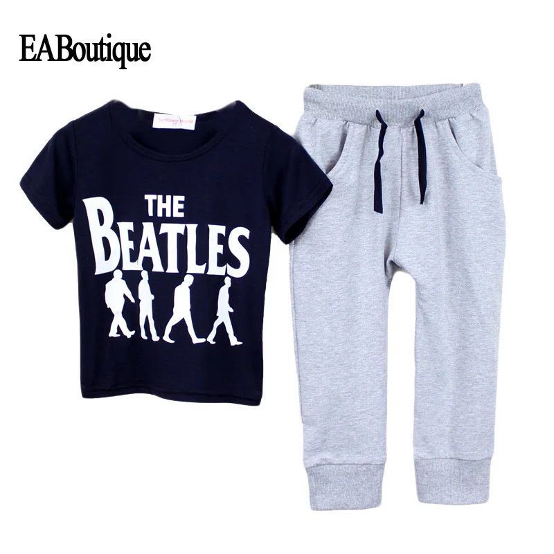 

EABoutique Summer Kids boys clothes 2pcs t shirt top+pants fashion sport suits children clothing set Q969