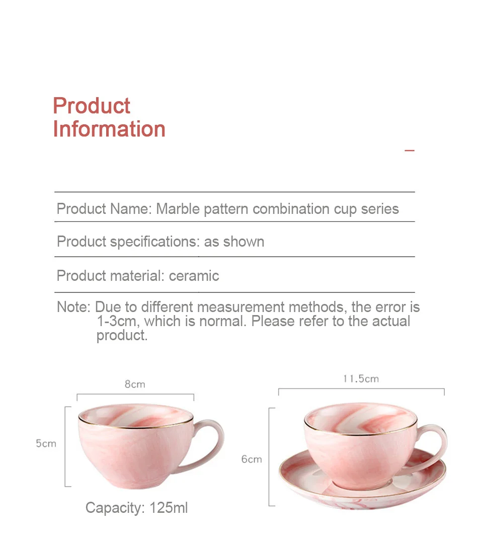 Marble Ceramic Cup Set Creative Gold Plating Milk Coffee Tea Breakfast Porcelain Golden Cup Couple Gift Wedding Decor 125ML (4)
