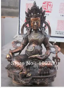 

bir 0067 Large Buddhism Tibet Tibetan Bronze Caishen Buddha statue