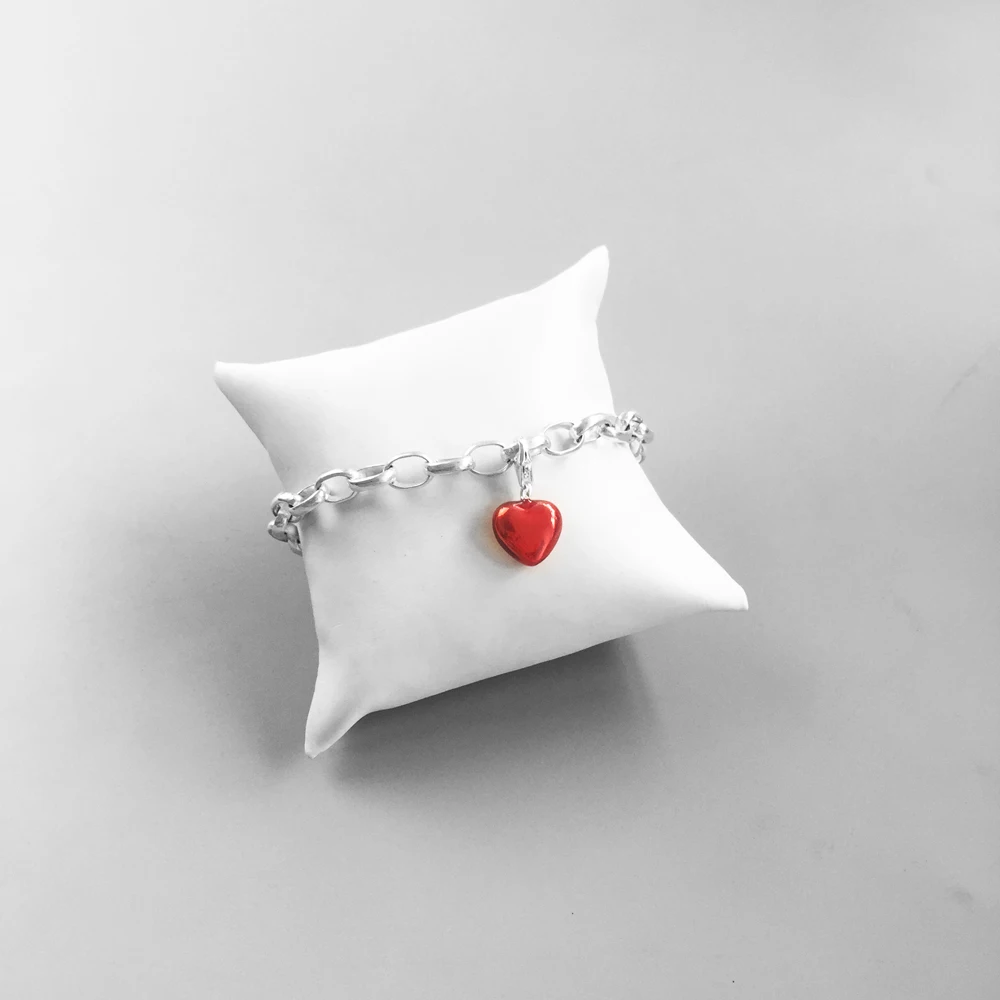 Подвеска в виде красного яблока, модные ювелирные изделия из стерлингового серебра 925 пробы, романтический подарок для женщин, девушек, подходит браслет для колье и сумки