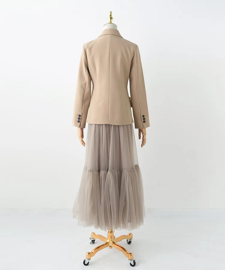 France style elegant double breasted blazers jackets Chic elegant women's slim fit suit jackets A077