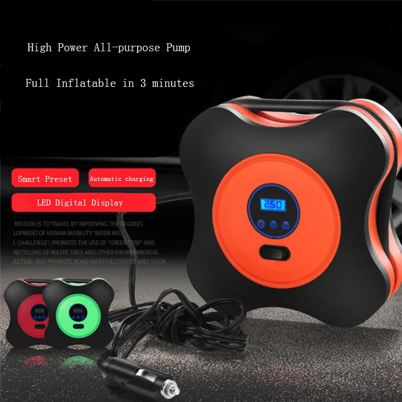 

Portable Digital Tire Inflator DC 12V Car Air Compressor Pump 150 PSI Vehicles LED Display Tire Pump for Car Motorcycles Rubber