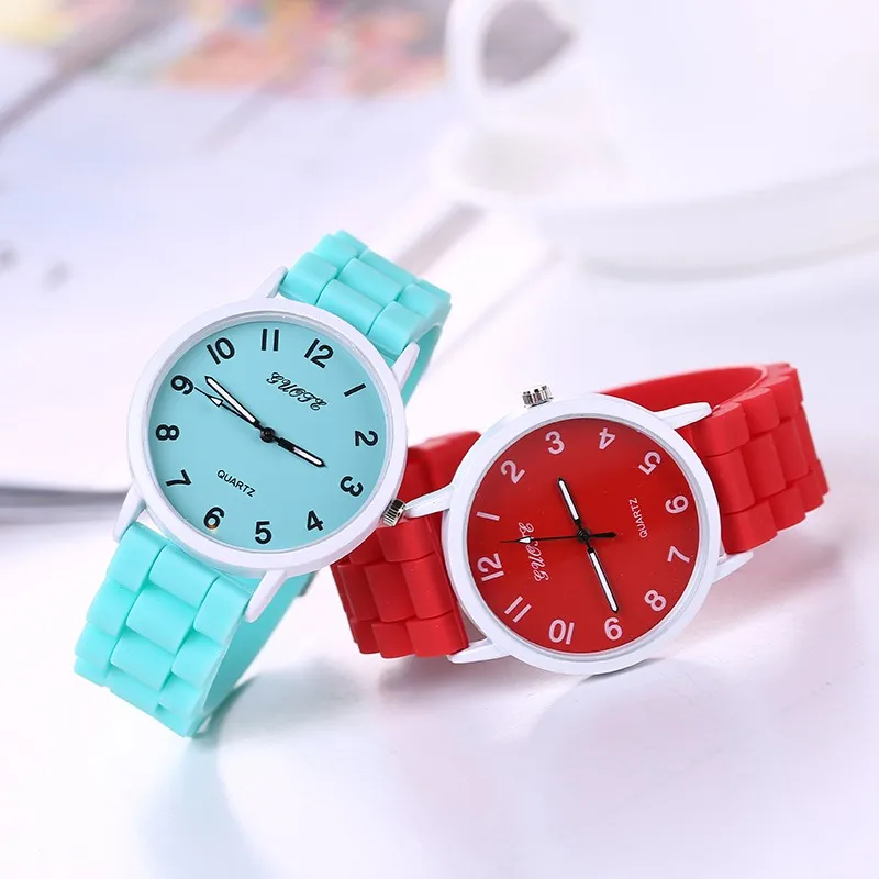 

Women Fashion Soft Silicone Strap Quartz Wristwatches Sweet Candy Color Watch Lovely Gifts for Girls relogio feminino