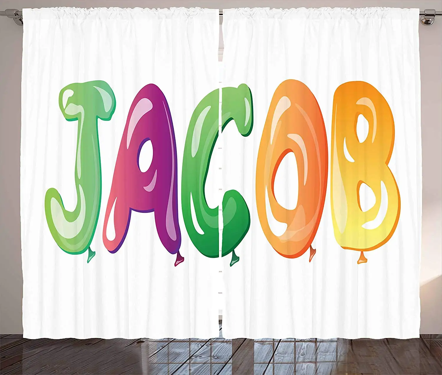 Jacob шторы воздушный шар дизайн шрифт широкое традиционное мужское имя веселый цифровой мальчишеский дизайн гостиная спальня окно