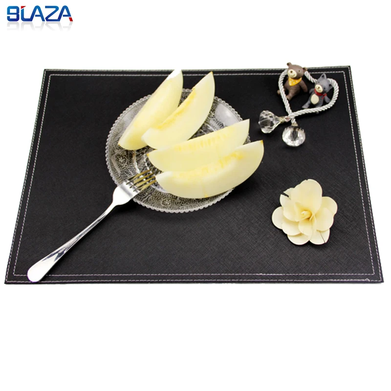 

2pcs Creative Tableware Placemat PU Leather Pad Dining Table Mat Waterproof Heat Insulation Non Slip Placemats Bowl Coaster