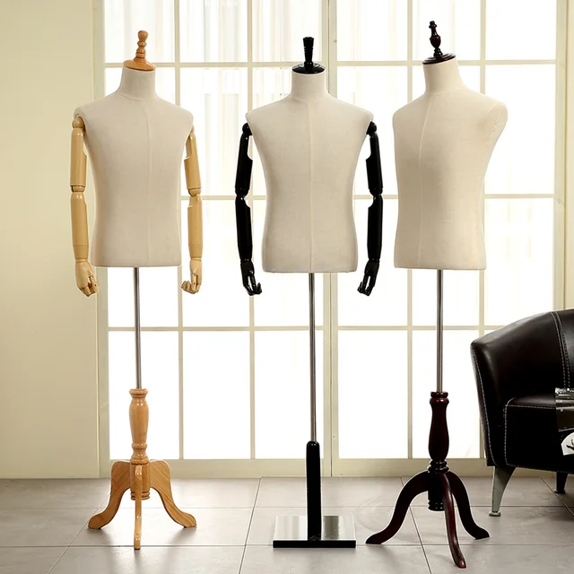 Hemp cloth half body male mannequin props fashion suit display men