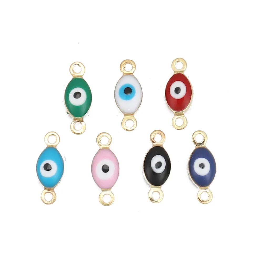 DoreenBeads модные медные соединители Marquise Gold Colorful Evil Eye эмаль ювелирные украшения DIY