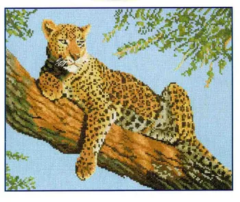 

Fishxx Cross Stitch,D143animal[sitting on a tree leopard],14CT,Need to embroidery