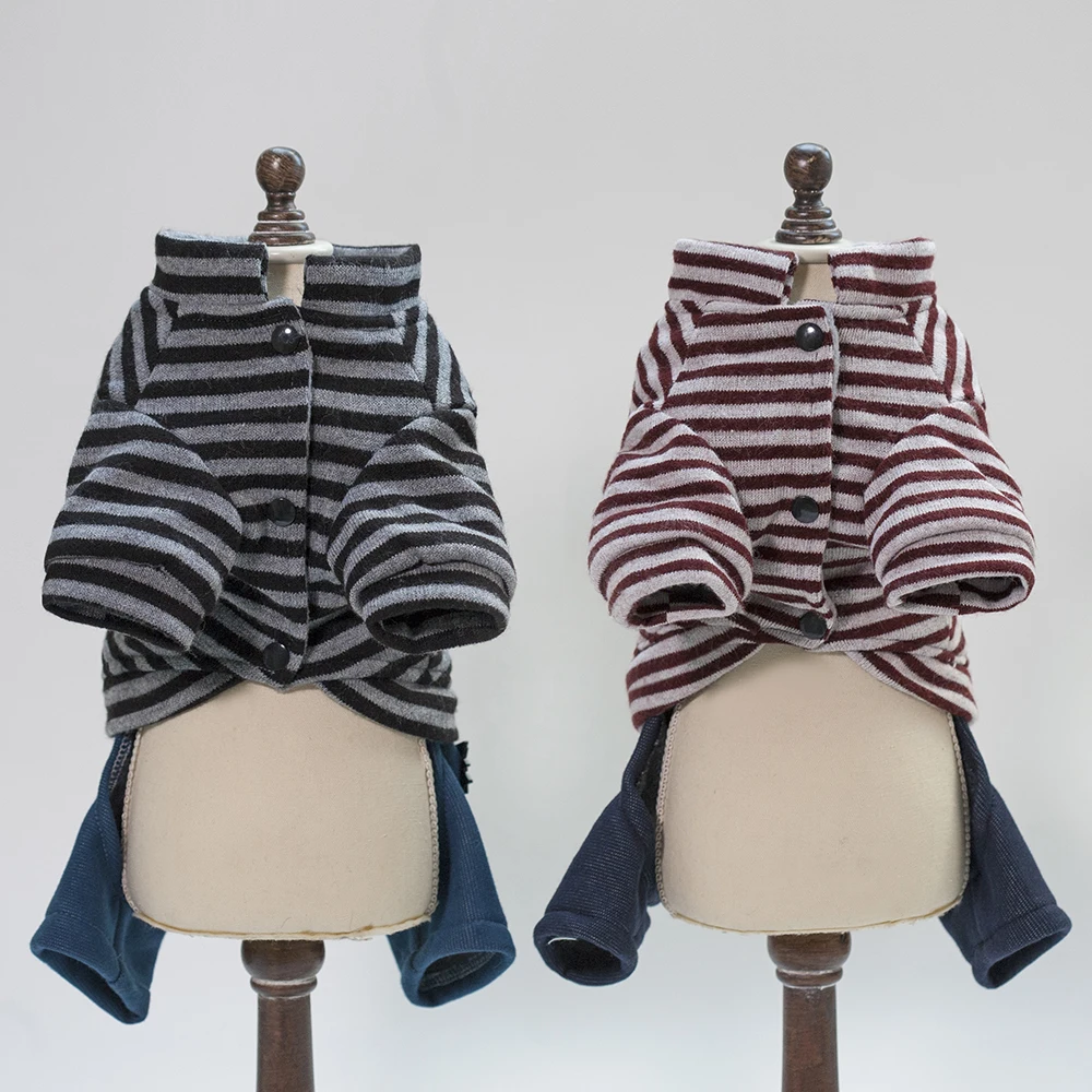 XS-XXL Cute Striped Sweater Pet Dog Clothes Coat Jacket Puppy Small Dogs Cat Costume Apparel Hoodies Chihuahua Warm Soft (7)