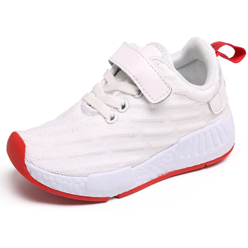 

2019 New Style Flywire Mesh Running Shoes for Kids Boys Girls Sneakers Children's Outdoor Sport Trainer Shoes Stripes Design