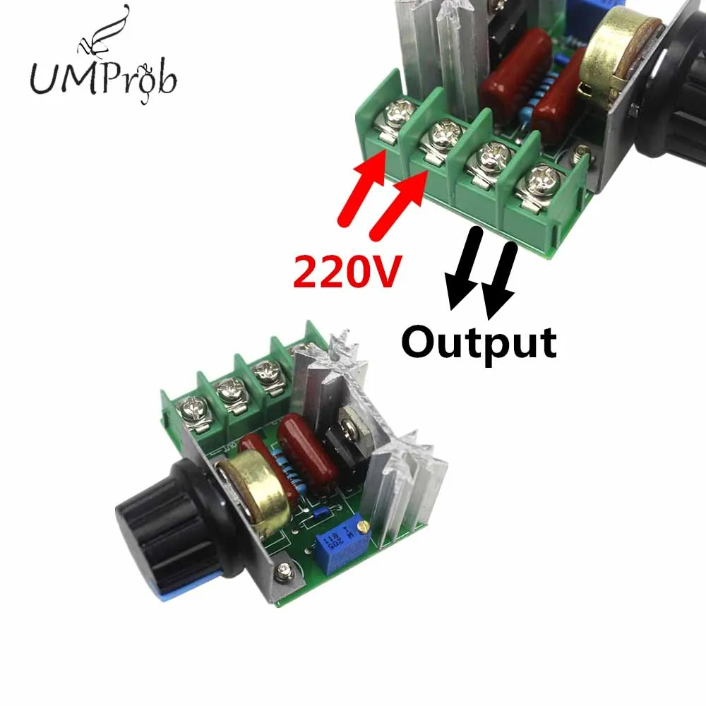 AC 2000 Вт 220 В SCR Высокая Мощность тиристорный диммер Электронный регулятор напряжения для контроля температуры