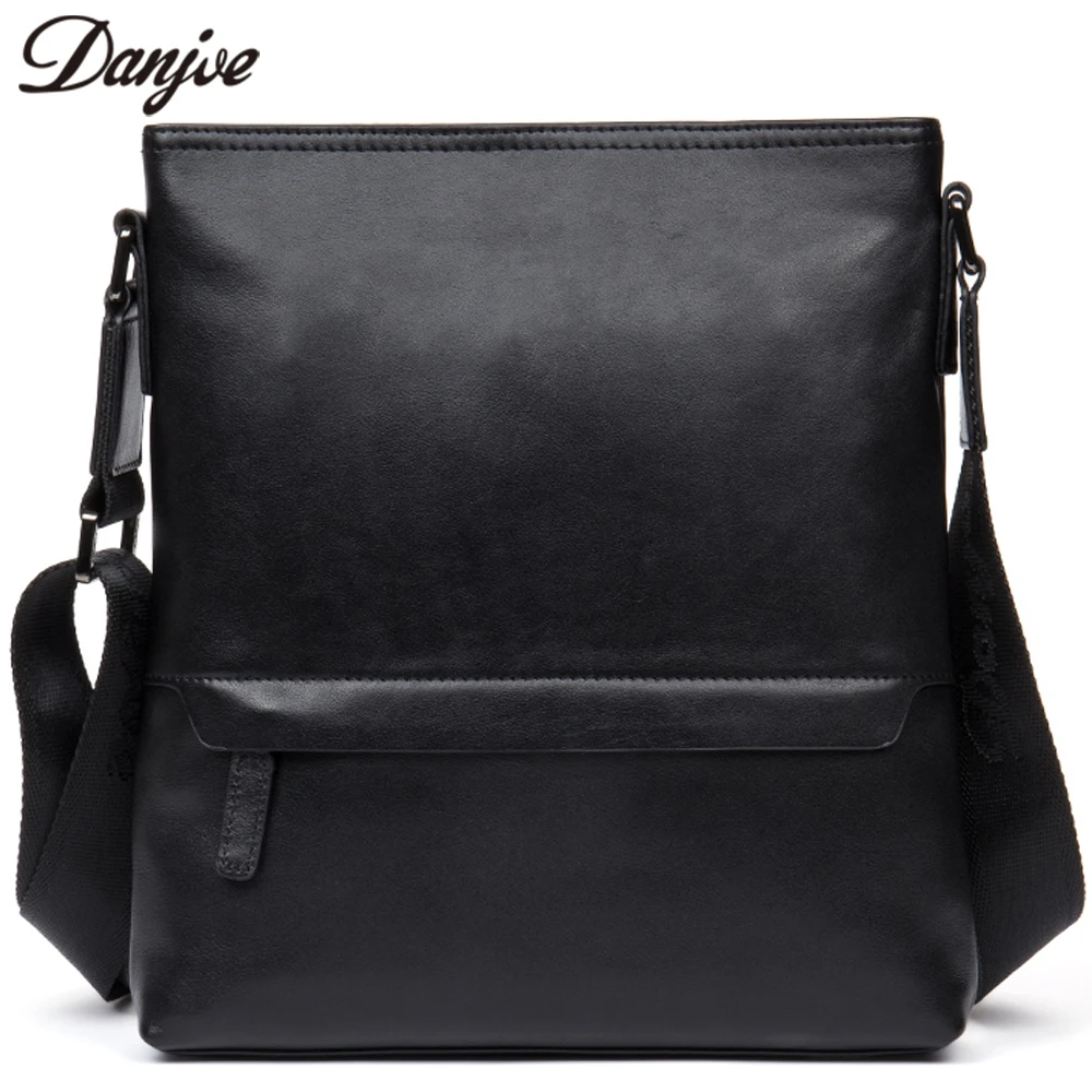 

DANJUE Fashion Genuine Leather Shoulder Bag Male Brand Business Men Messenger Bag Soft Cowhide Leather New Men Crossbody Bag