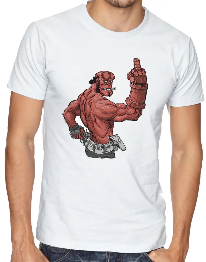 Hellboy Superhero Cartoon Character Movie Comics Men Women Unisex T-shirt 721 New T Shirts Funny Tops Tee | Мужская одежда