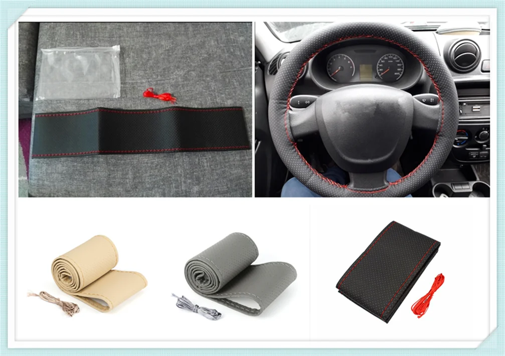 Universal car parts hand sewing steering wheel cover 36 38 40CM for Nissan Altima 370Z Xmotion X-Trail Qashqai