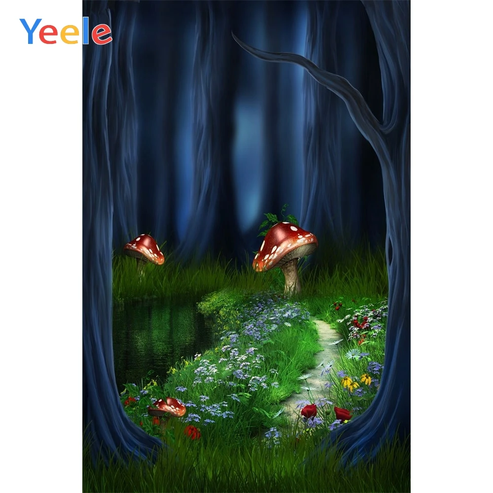 

Yeele Forest Mushroom Wonderland Photography Backdrop Children Baby Birthday Party Photographic Background For Photo Studio