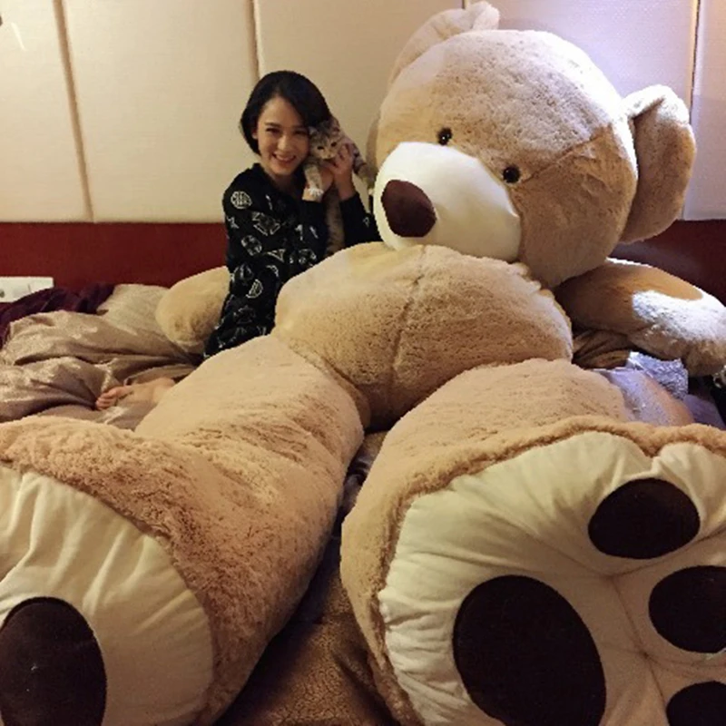 Miaoowa, 1 шт., огромный размер, 260 см, американский гигантский медведь, кожа, плюшевый медведь, пальто, хорошее качество, заводская цена, мягкие игрушки для девочек, популярный подарок