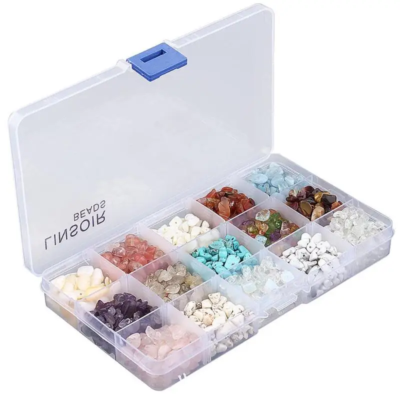 

15 type 1Set /Lot Freeform Gravel Loose Beads Set of Box Natural Stone Beads 5-8mm Diy Material Bracelet Jewellery Making