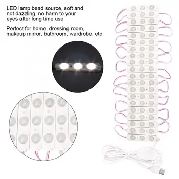 

60 Vanity LED Adjustable Makeup Mirror Lights Dimmable Bulb Light String USB Charging