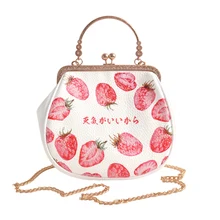 Neue Ankunft Nette Erdbeere Muster Lolita Handtasche für Damen Kawaii messenger bags entzückende mädchen handytasche frauen-messenger-taschen