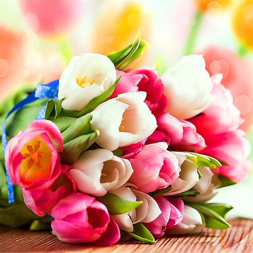 

Diamond Painting Tulip Full Diamond Embroidery Flower 5D DIY Round Rhinestone Crystal Mosaic Cross Stitch Home Decoration Crafts