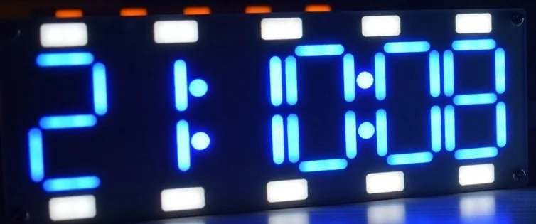 DIY большой Экран 6 цифр два-Цвет светодиодный часы, набор для самостоятельной сборки сенсорного Управление Вт температура/дата/неделя LS'D инструмент - Цвет: Синий