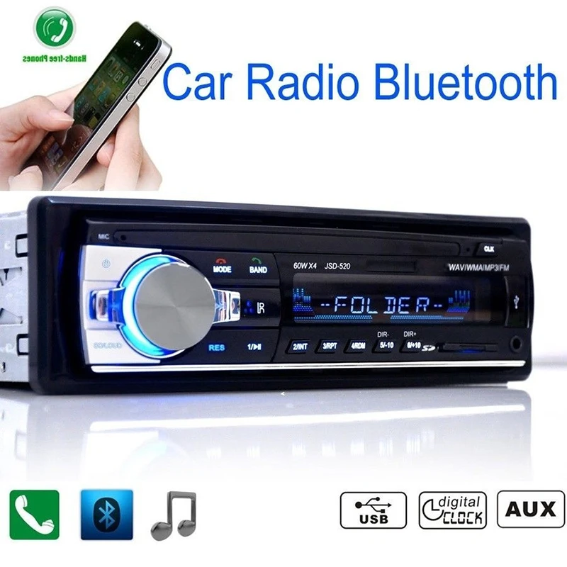 Автомобильное радио автомобильное 12 В Bluetooth V2.0 автомагнитола 1 Din FM Aux вход