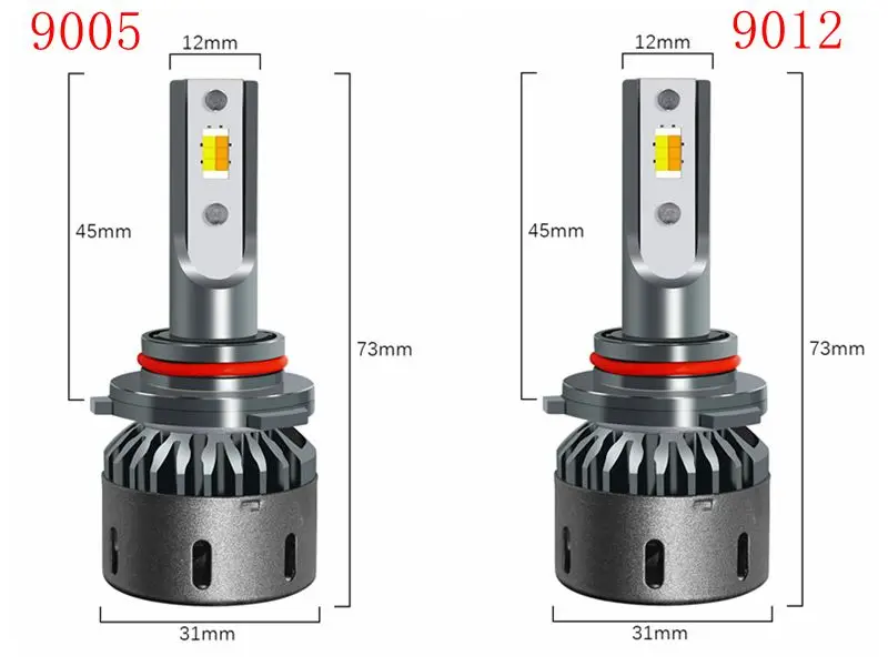 3 цвета F25C H4 светодиодный H7 H11 H1 9005 9006 9012 для автомобильных фар 12V светодиодный фары Противотуманные огни 3000k 4300k 6000K 10000LM