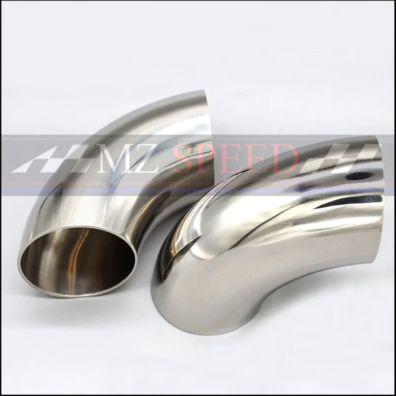

51mm 57mm 63mm 76mm OD Sanitary Butt Weld 90 Degree Elbow Bend Pipe 304 stainless steel car exhaust pipe muffler welded pipe