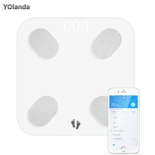 Мини умные весы для тела Электронные напольные весы из закаленного стекла для ванной комнаты скрытый дисплей приложение поддерживает 17 языков 10 индекс тела