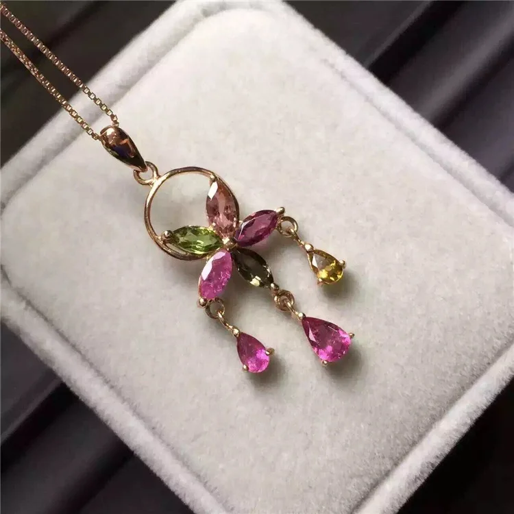 KJJEAXCMY boutique jewels S925 silver natural crystal emerald pendant necklace chain Fine Jewelry