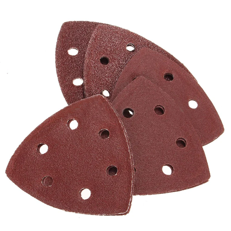 50Pcs x 90mm Triangle Sanding Sheets Mouse Detail Sander Pads 40 60 80 100 120Grit