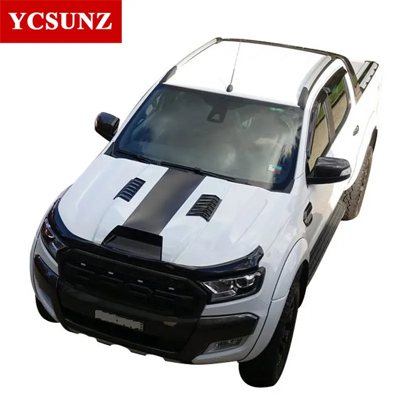  White & Black Bonnet Hood For Ford Ranger T7 Wildtrak Endeavour Everest 2016 2017 2018 2019